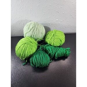 Mixed Lot Yarn 13oz Shades of Green Knitting Crochet Craft Yarn